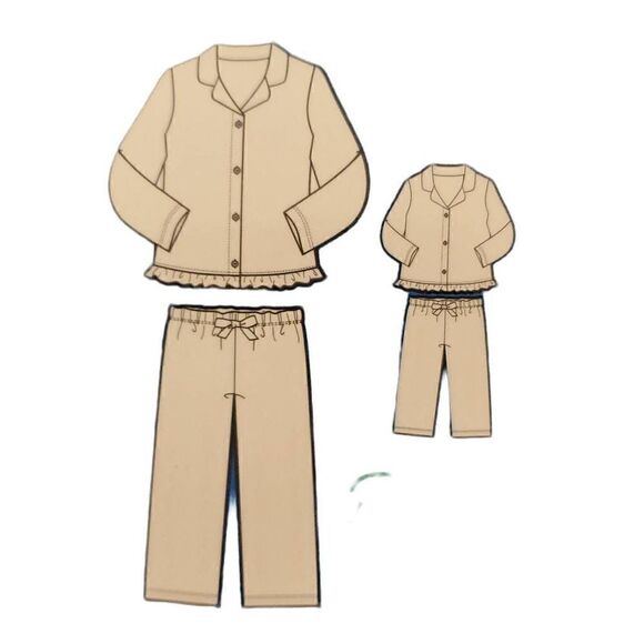 NWT MEMBERS MARK 2 PIECE PAJAMA SET WITH DOLL OUTFIT - Picture 4 of 6